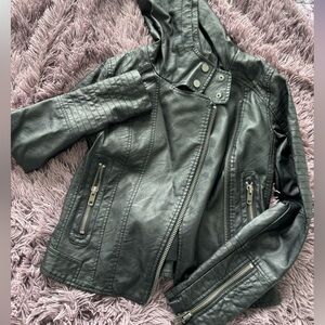 Garage Leather Motocross Jacket w/hood